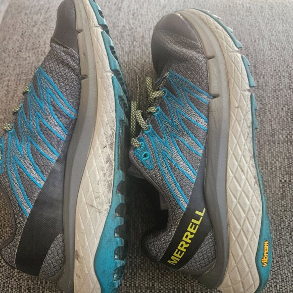 Merrell Vibram Grey Blue Running Gym Outdoor workout Hiking sneakers shoes 8.5 - Picture 8 of 12